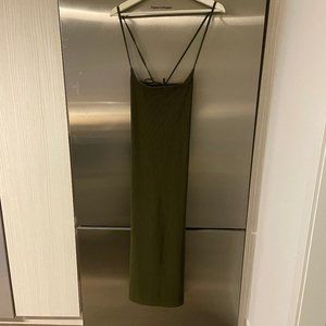 ASOS DESIGN midi rib bodycon dress with low back